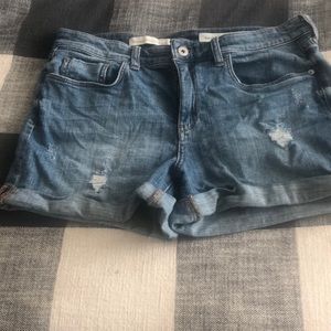Cuffed pilcro jean shorts